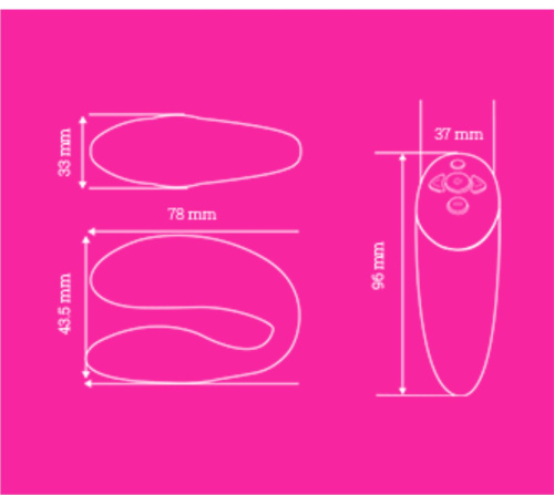 We-Vibe Chorus - вибратор для пар с сенсорным пультом и управлением через телефон розовый